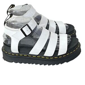Dr. Martens Blaire Hydro Leather Strap Sandals White‎ Women's Size 6